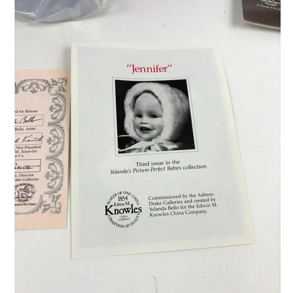 VTG Ashton Drake Jennifer Porcelain Doll by Yolanda Bello‎ 1980s Perfect Babies